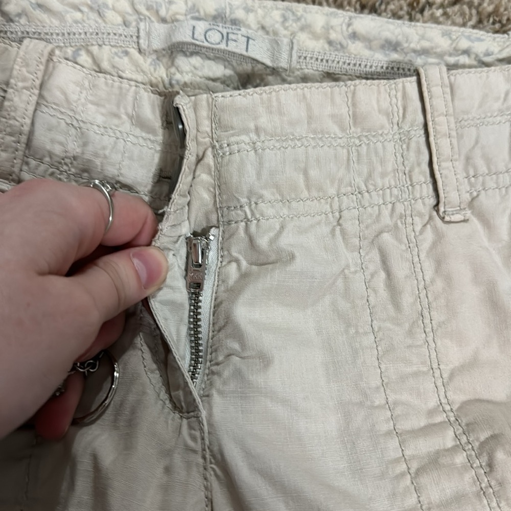 LOFT White Cargo Pants - Picture 3 of 8